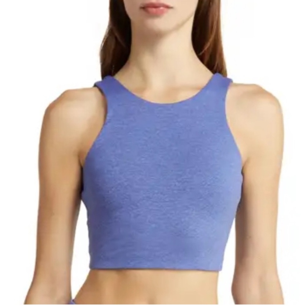 NWOT Outdoor Voices Purple Textured Compression Venus Crop/Athletic Top Size S